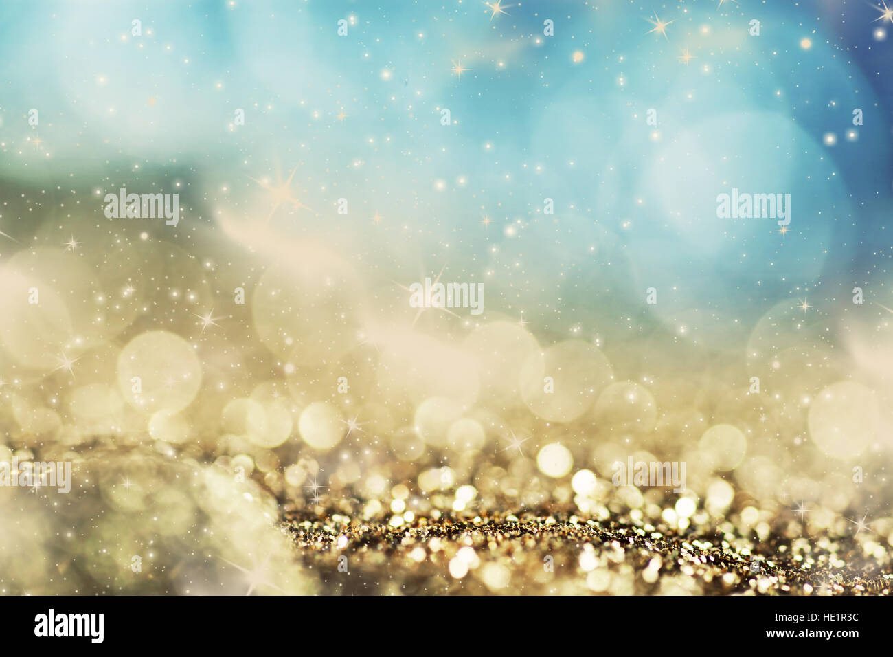 Christmas background of blurred lights and snowflakes Stock Photo - Alamy