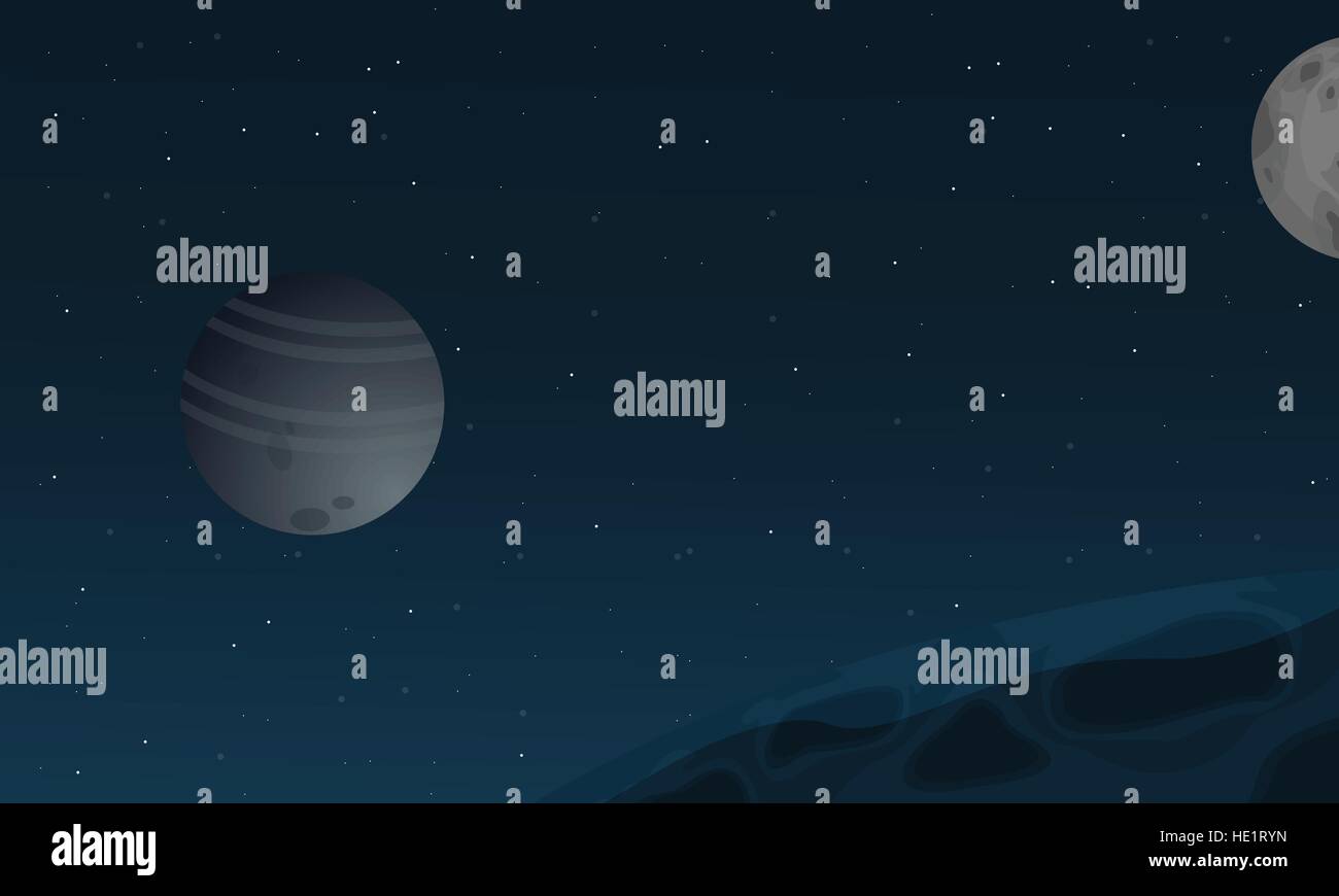 Space with planet of landscape Stock Vector Image & Art - Alamy