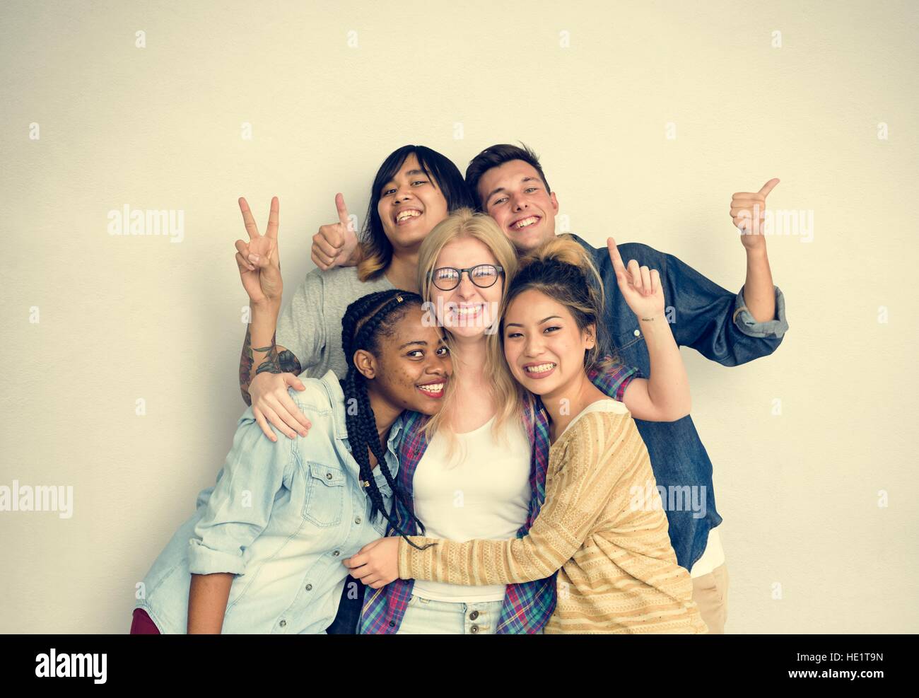 Diversity Students Friends Happiness Pose Concept Stock Photo - Alamy