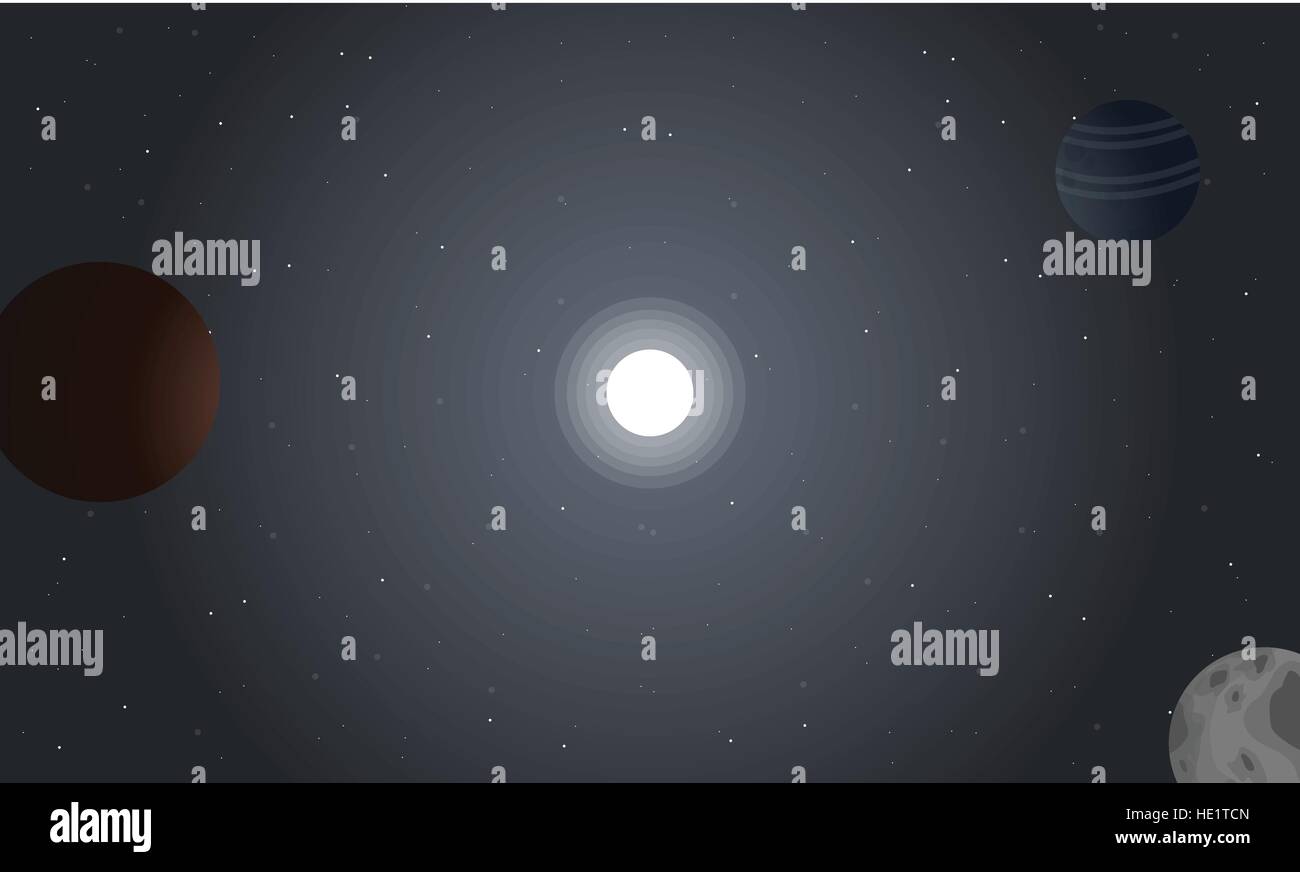 Outer space with planet of landscape Stock Vector Image & Art - Alamy