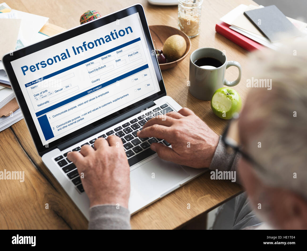 Personal Information Data Application Form Concept Stock Photo - Alamy