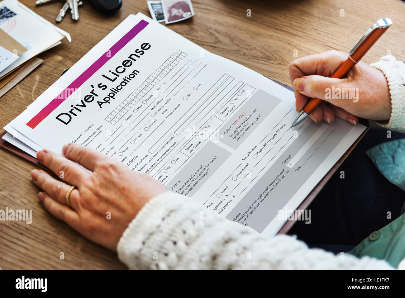 View of Driver License Permission Drive Concept Stock Photo - Alamy