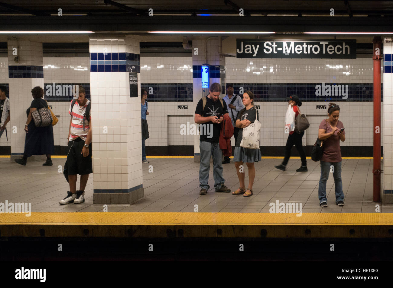 Jay street metro tech subway station Brooklyn Stock Photo Alamy