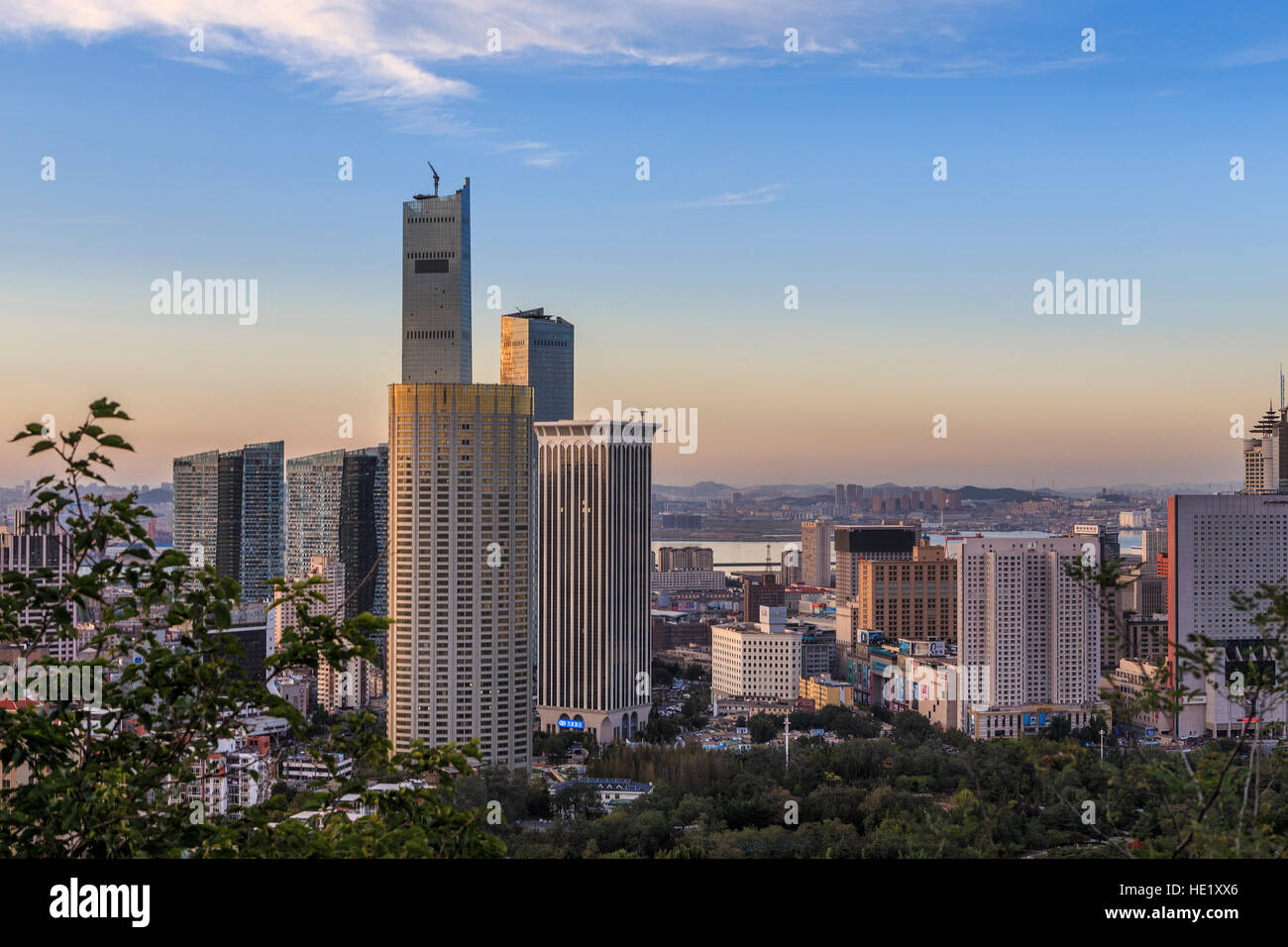 Dalian evening city building Stock Photo - Alamy