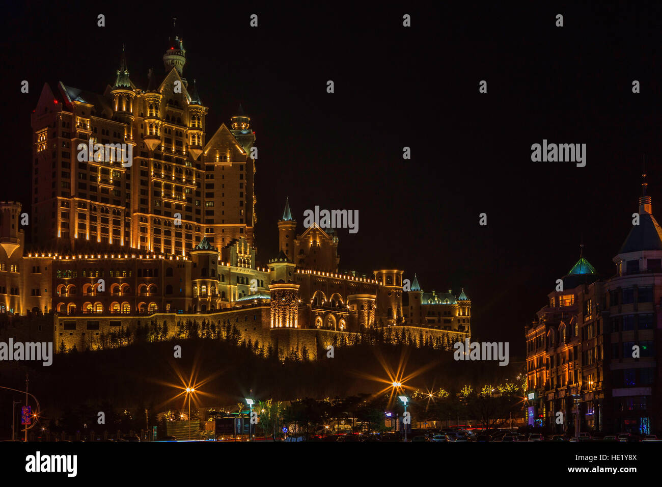 Dalian evening city building Stock Photo - Alamy