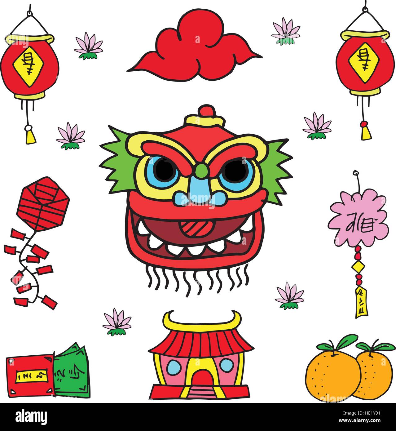 Element Chinese celebration doodles vector Stock Vector Image & Art - Alamy