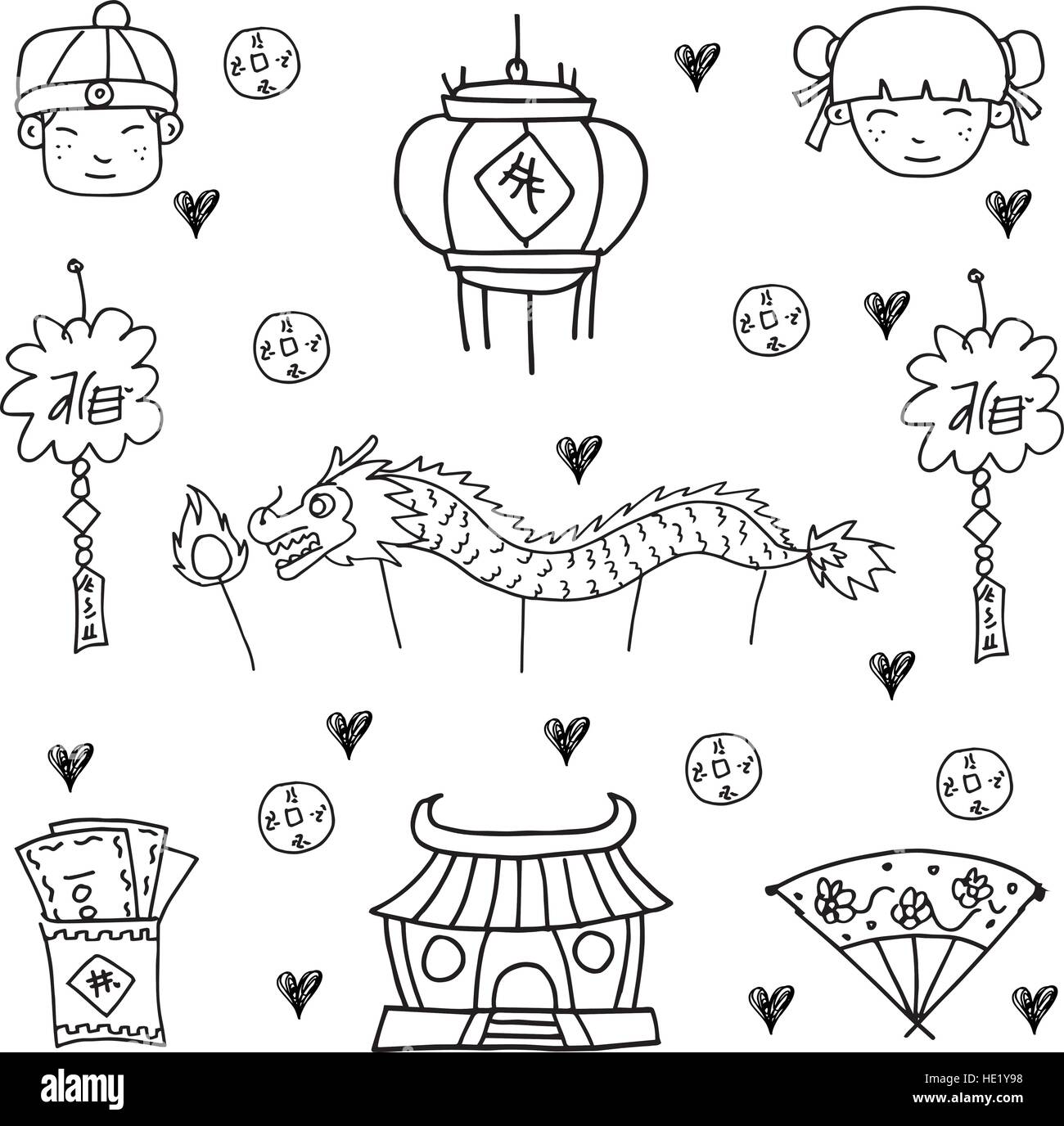chinese new year stuff to draw