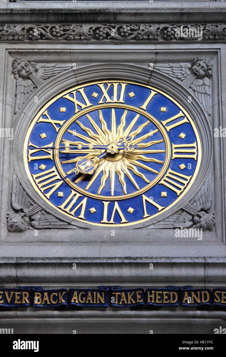 Detailed view of Liberty clock in London, UK Stock Photo Alamy