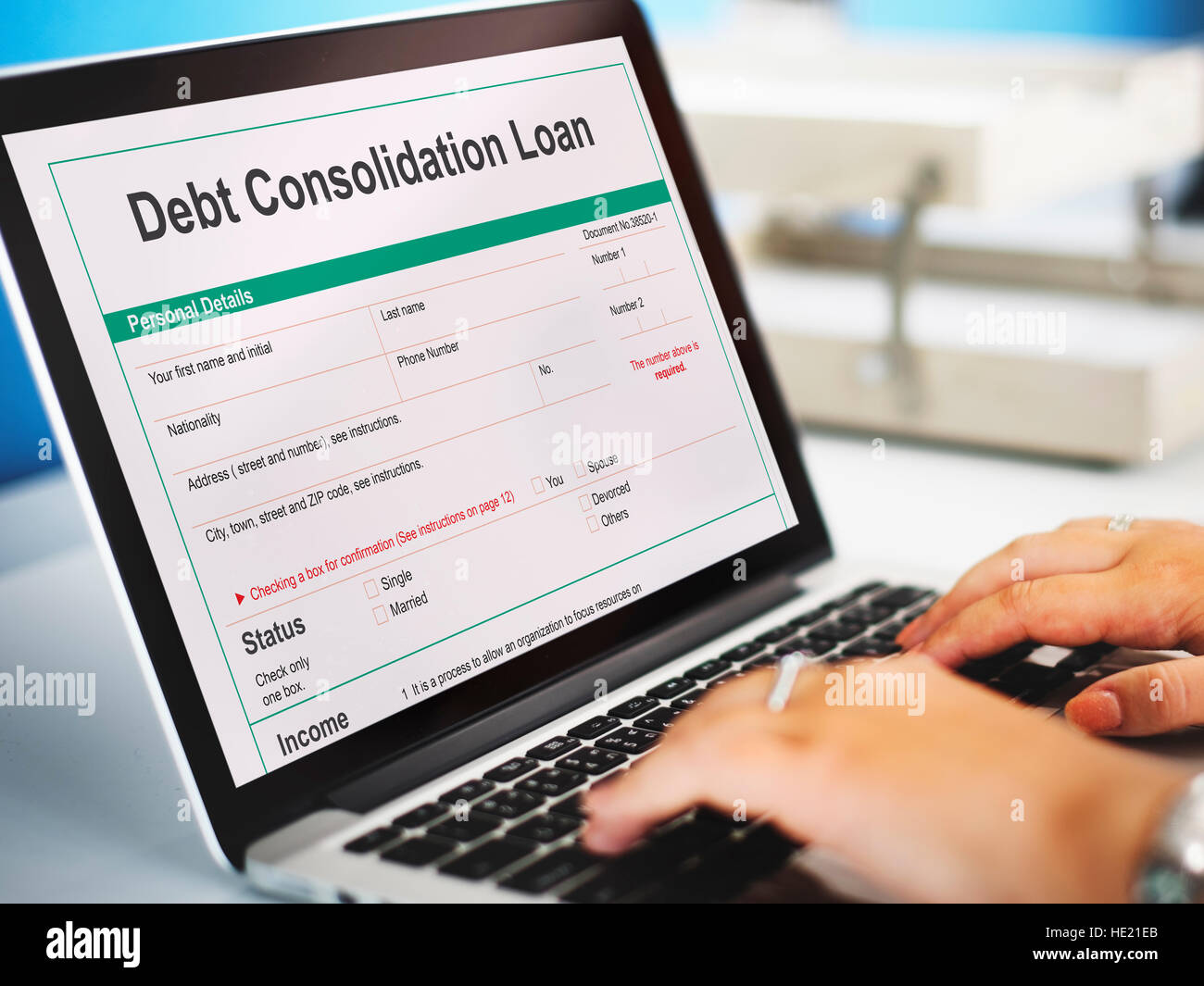 Debt Consolidation Loan Financial Concept Stock Photo