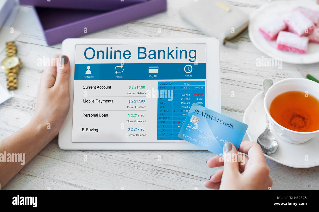Online Banking Account Transaction Concept Stock Photo