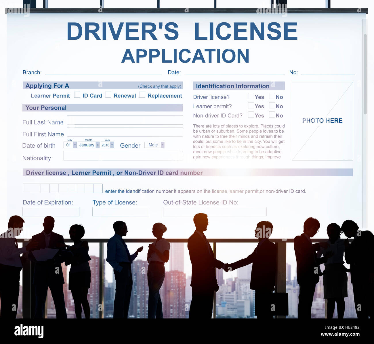 Driver's License Application Identification Concept Stock Photo Alamy