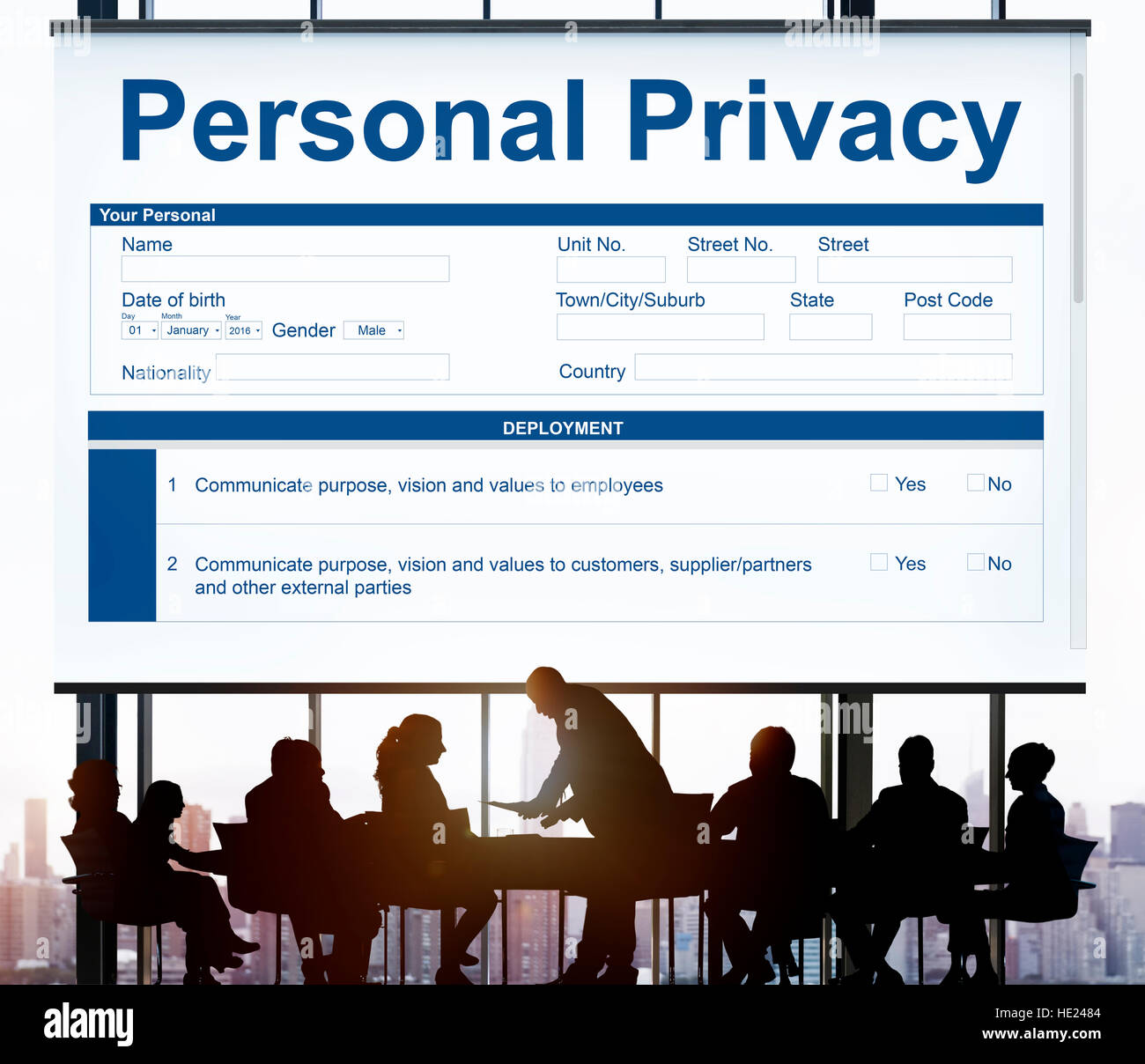Personal Privacy Information Data Application Form Concept Stock Photo ...