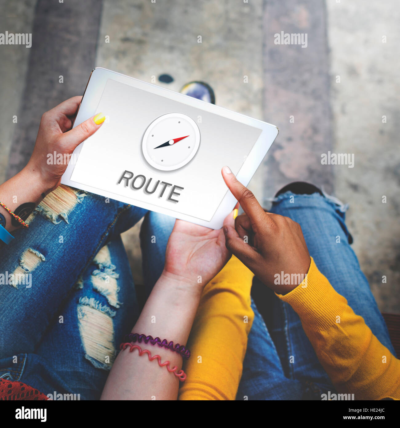 To Destination Route Route Destination Location GPS Map Concept Stock Photo - Alamy