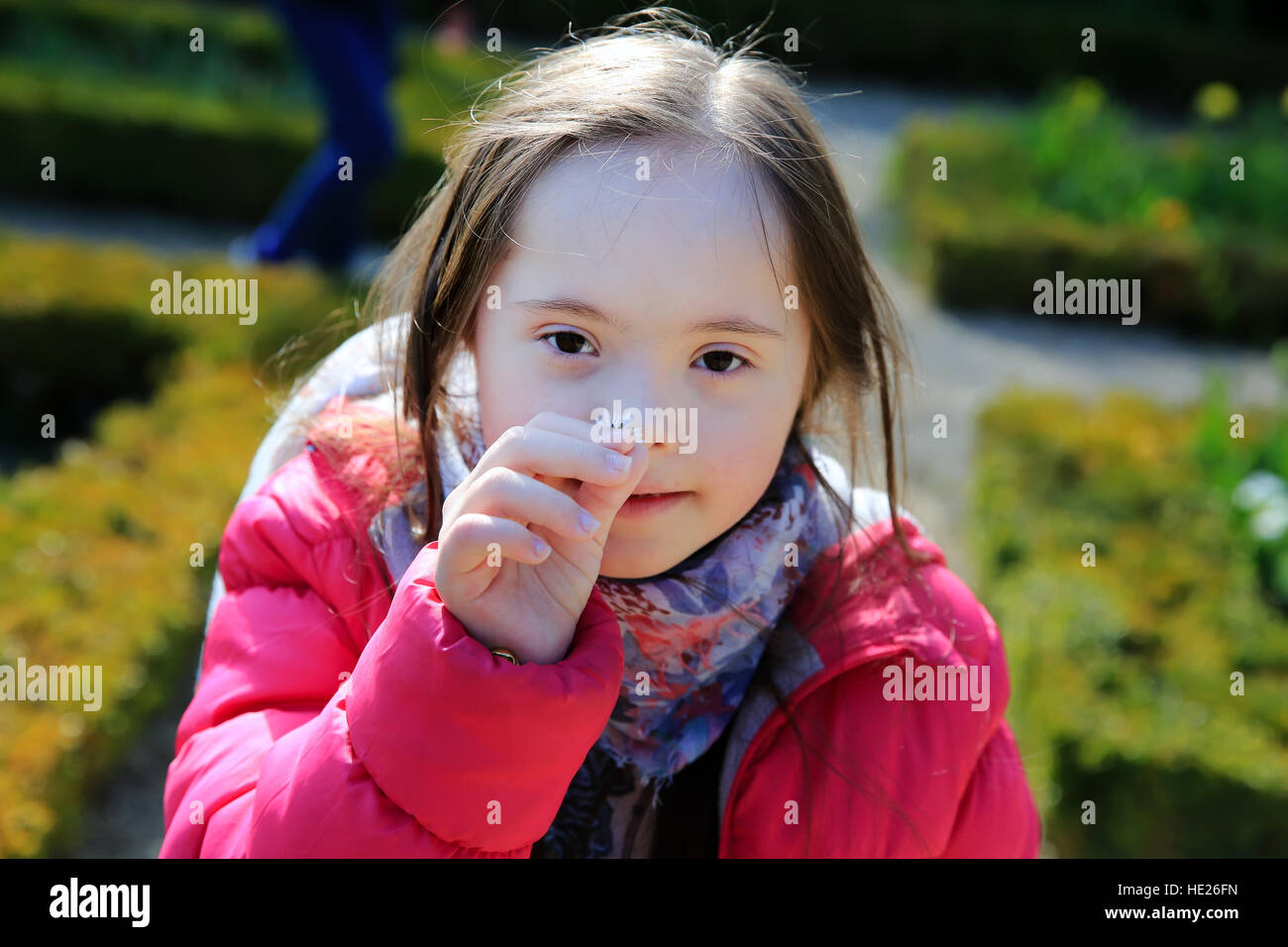 Portrait of beautiful girl in the park Stock Photo - Alamy