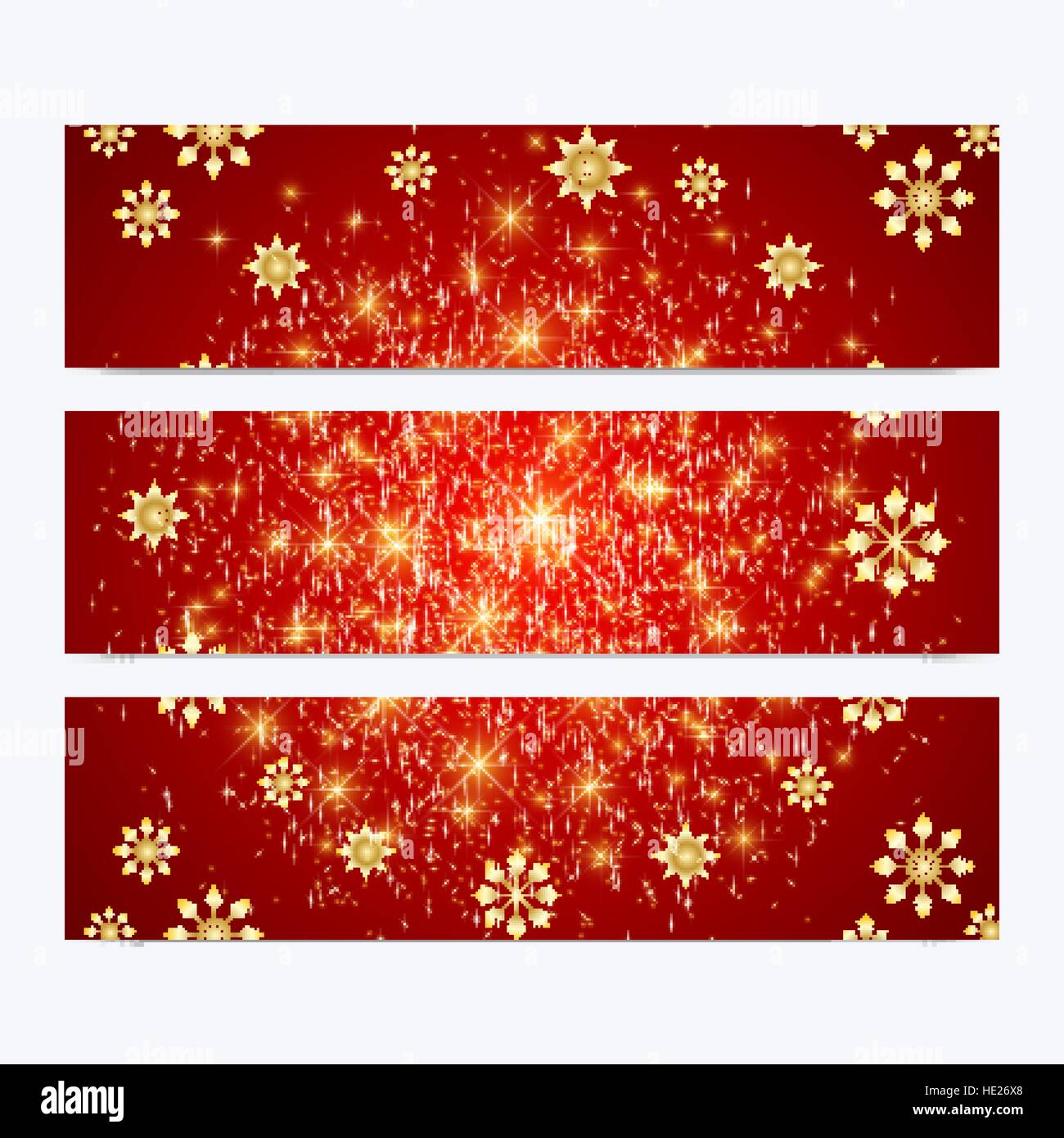 Modern Happy New Year set of vector banners. Christmas background ...