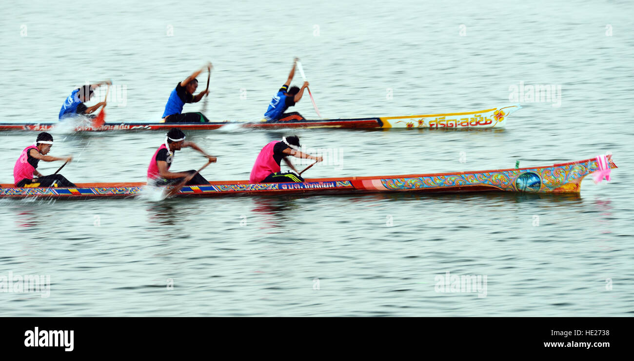 Boat Racing at Narathiwat, Thailand Stock Photo