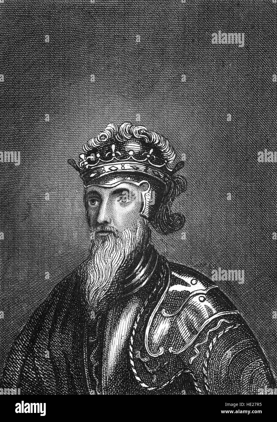 Edward III (1312 – 1377) was King of England from 25 January 1327 until his death. He is noted for his military success and for restoring royal authority after the disastrous and unorthodox reign of his father, Edward II. His long reign of fifty years was the second longest in medieval England and saw vital developments in legislation and government—in particular the evolution of the English parliament. Stock Photo
