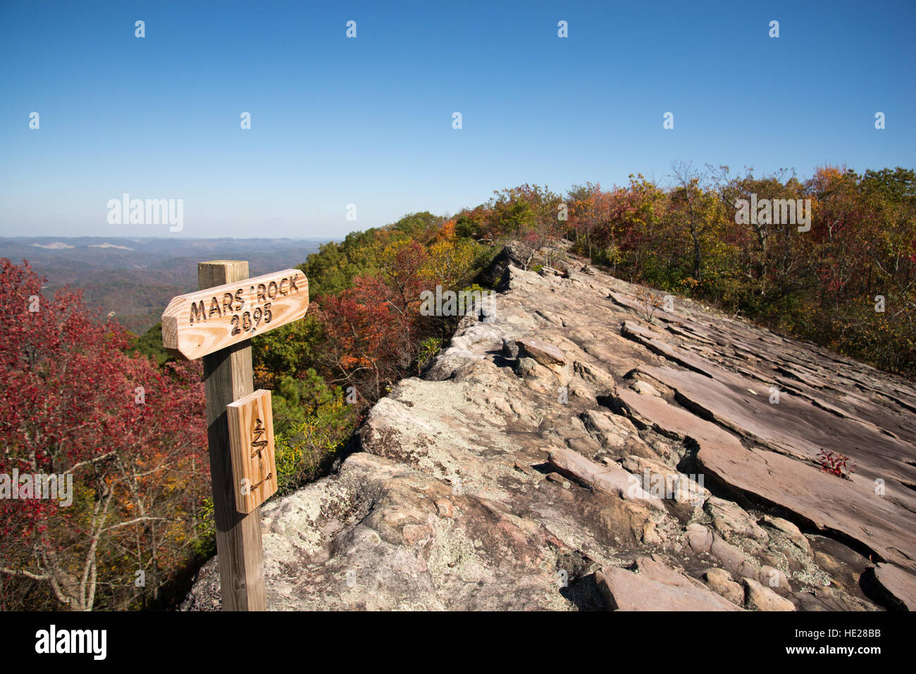 Mars Rock on top of Pine Mountain in Kentucky. Stock Photo