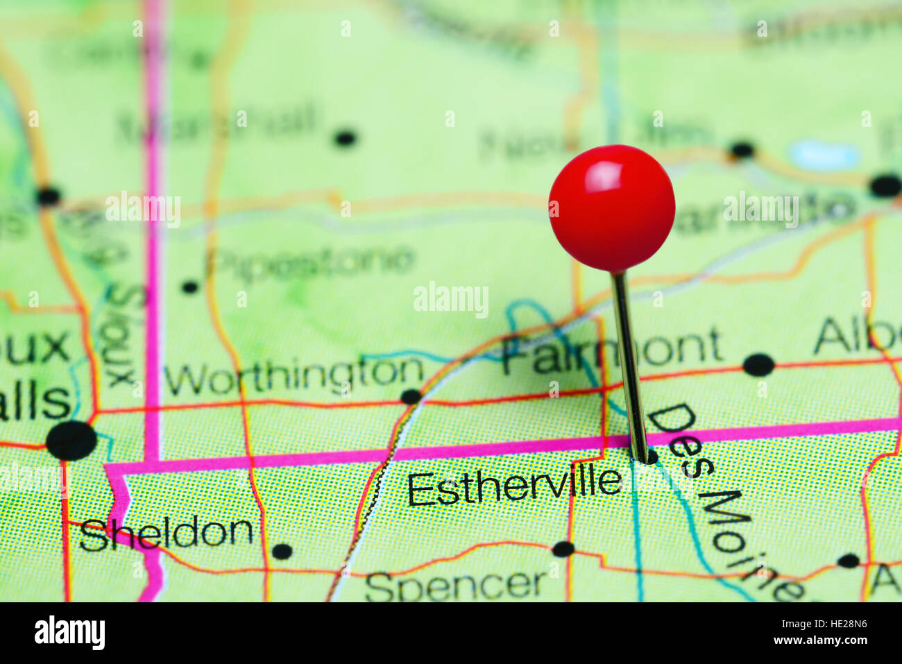 Map of estherville hires stock photography and images Alamy