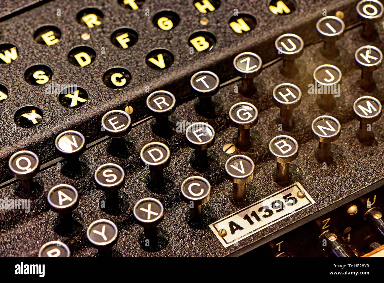 German Wwii Enigma Code Machine Keyboard At Discovery Museum Newcastle Stock Photo Alamy