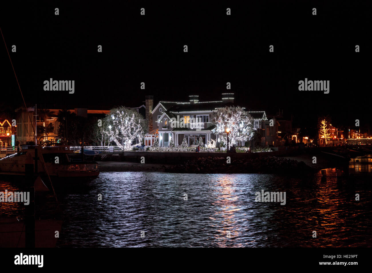 Christmas lights balboa island
