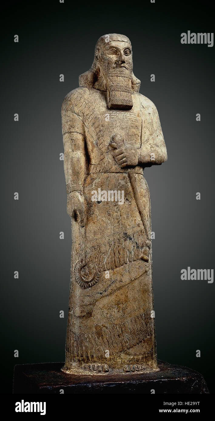 5998. Statue of King Ashurnasirpal. Found in a temple in Nimrud (today Iraq) dating c. 883-859 BC. Stock Photo