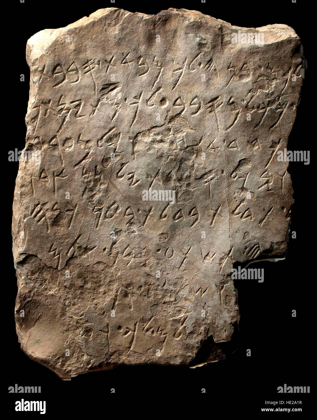 6030. Amman citadel inscription, the oldest inscription in the Ammonite language dating c. 9-8th. C. BC. Stock Photo