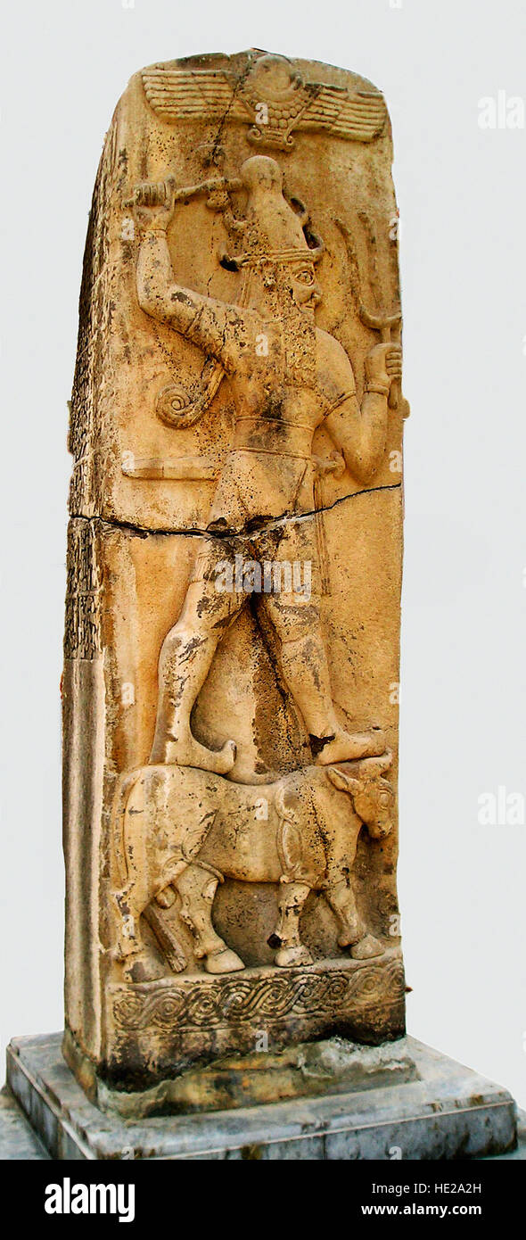 Phoenician merchant ship, stone carving dating c. 1st. C. AD. Stock Photo