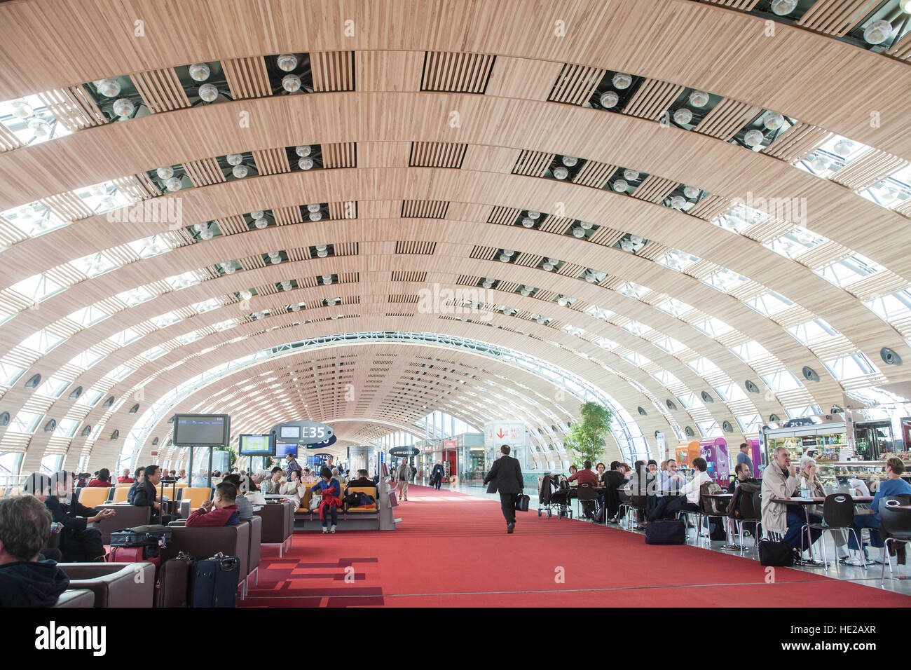 Charles de Gaulle,CDG, Airport Terminal 2E designed by Paul Andreu.Paris,France Stock Photo Alamy