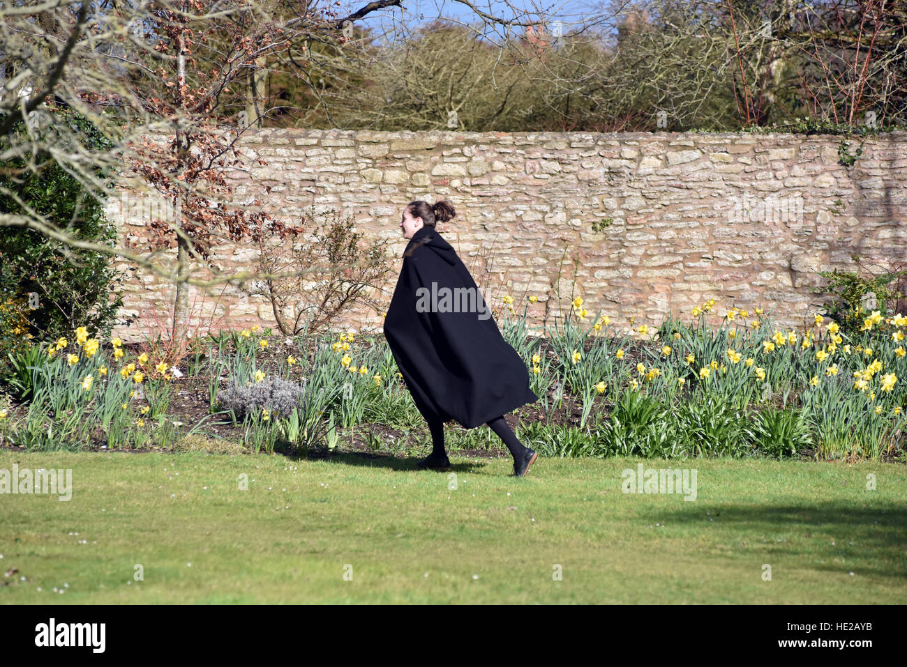 Wells Cathedral choir choristers at the Easter Egg hunt after chorister duties are over at Wells Cathedral. Stock Photo