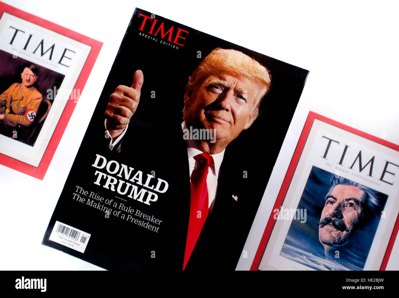 Donald Trump follows Adolf Hitler and Joseph Stalin as Time magazine's Person of the Year 2016 Stock Photo