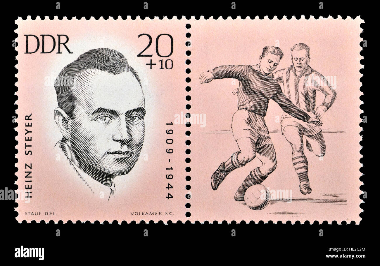 East German postage stamp (1963) : Heinz Steyer (1909 - 1944) German footballer and Communist resistance fighter Stock Photo
