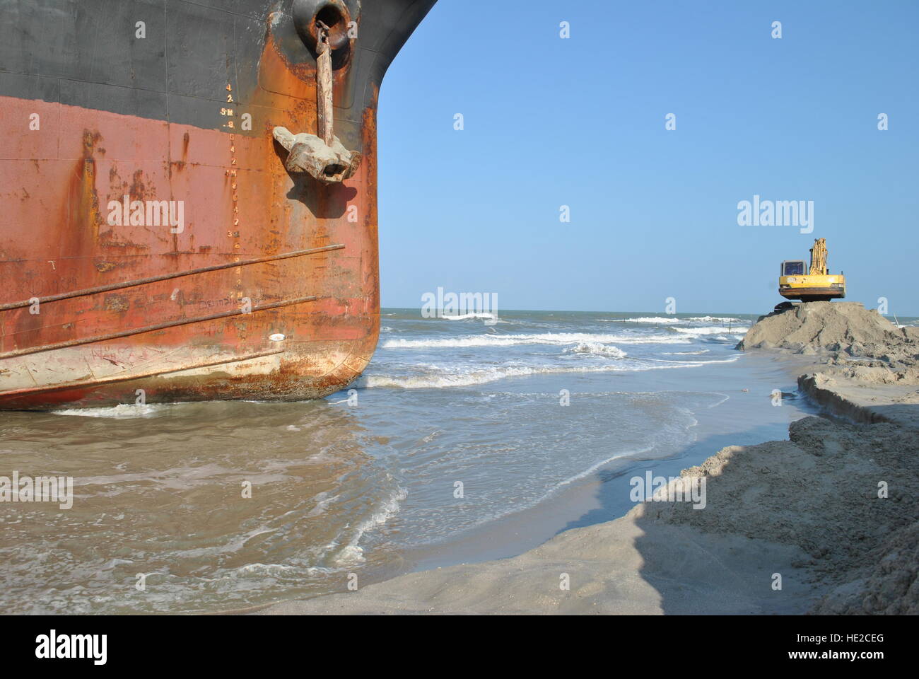 Ran aground oil tanker ship in Thailand Stock Photo - Alamy