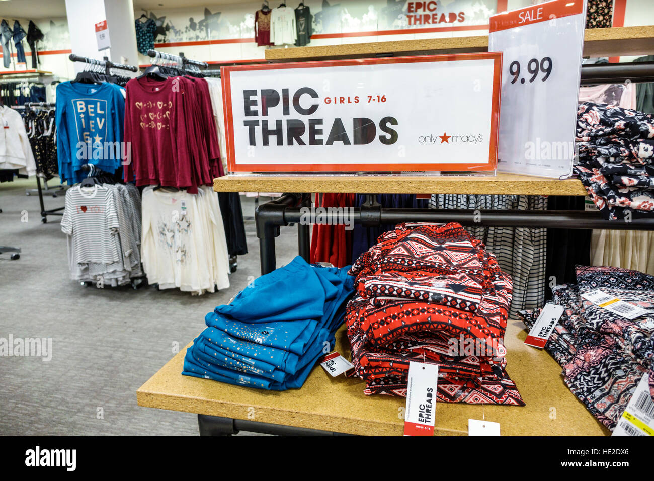 Macy's teenage clothes sales