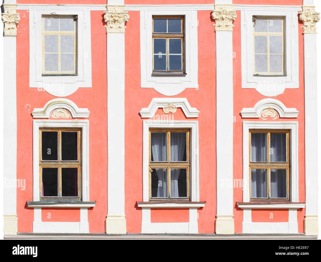 Historic house facade on a white background Stock Photo - Alamy