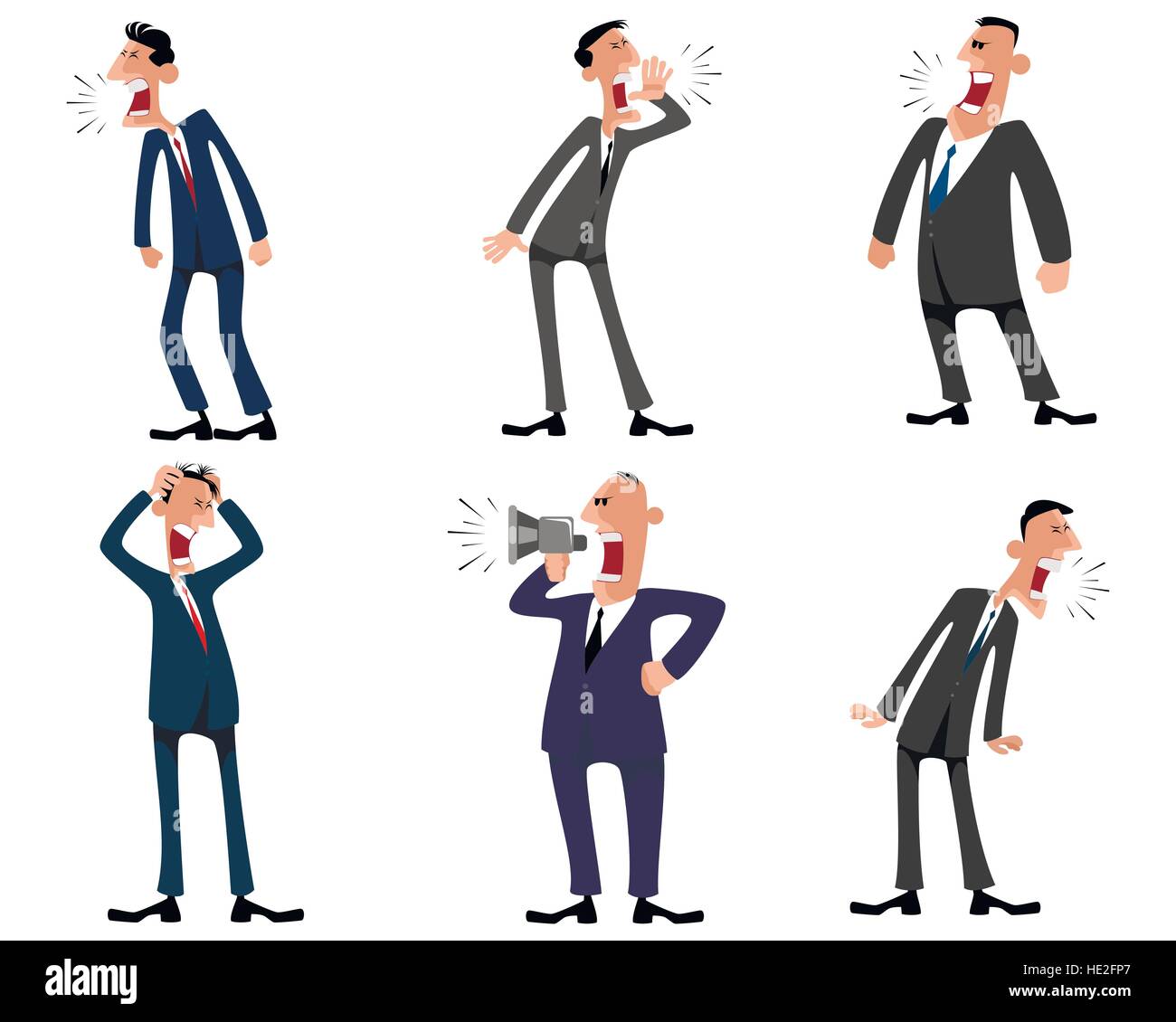 Vector illustration of a six businessmen set Stock Vector Image & Art ...