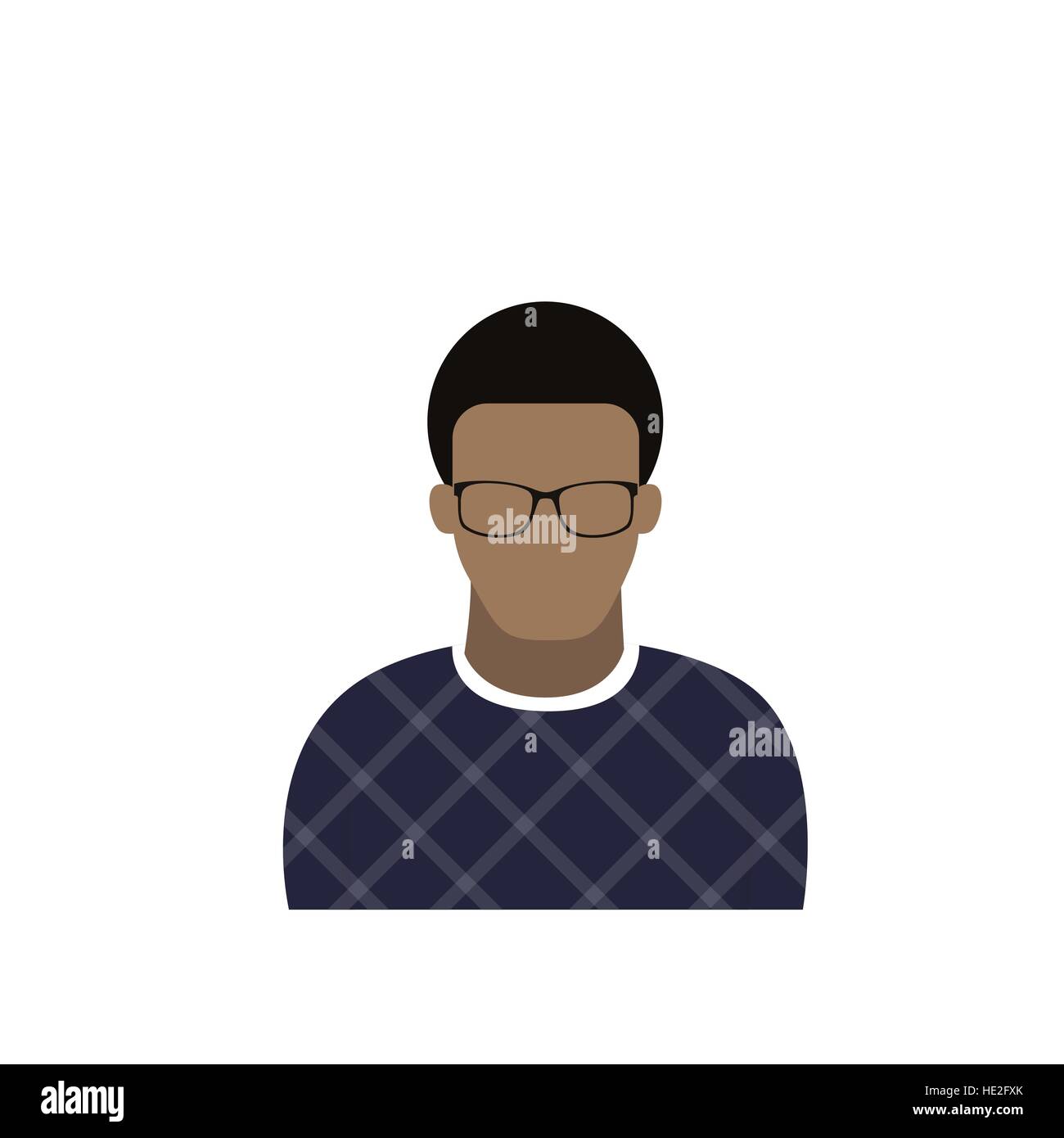 Profile Icon Male Avatar Man, African American Cartoon Guy Portrait ...