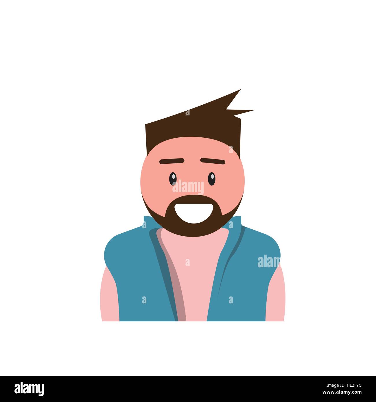 Profile Icon Male Avatar Man, Hipster Cartoon Guy Beard Portrait ...