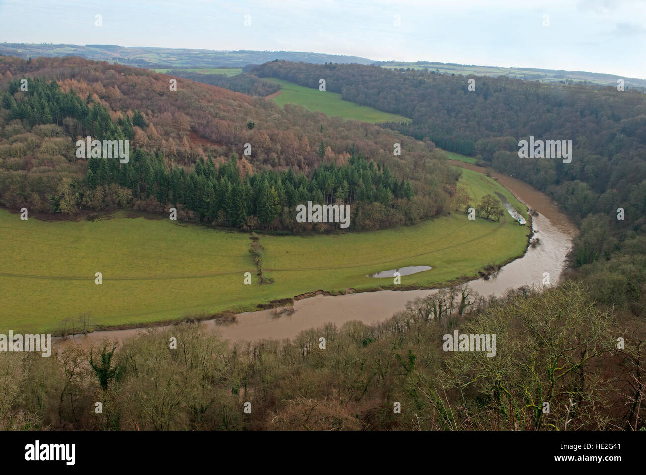 Wye valley from Symonds Yat Gloucestershire, England, Great Britain, Uk, Gb Stock Photo