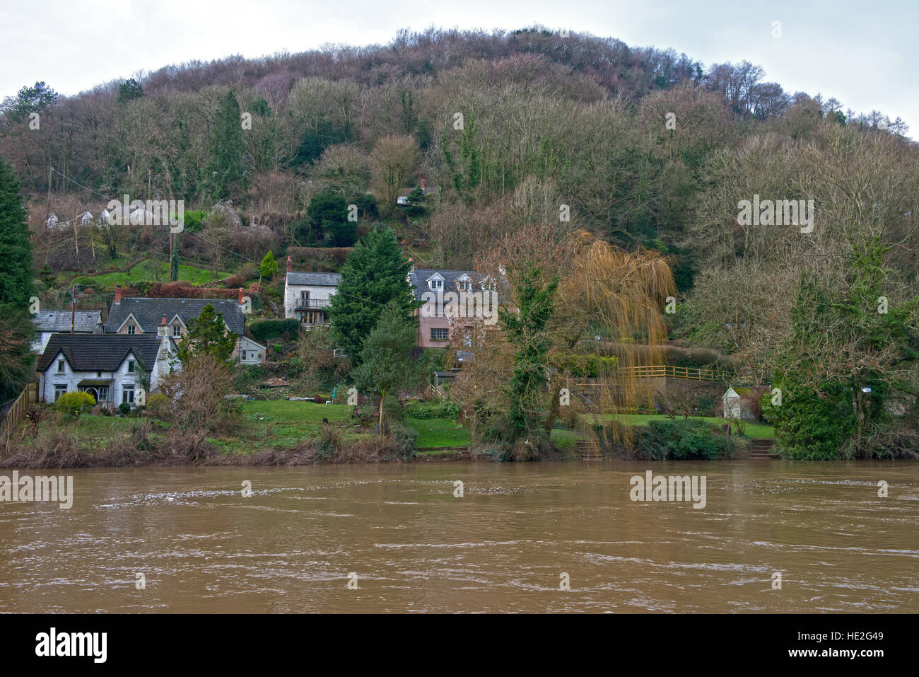 Houses at Symonds Yat West on the River Wye Herefordshire England UK