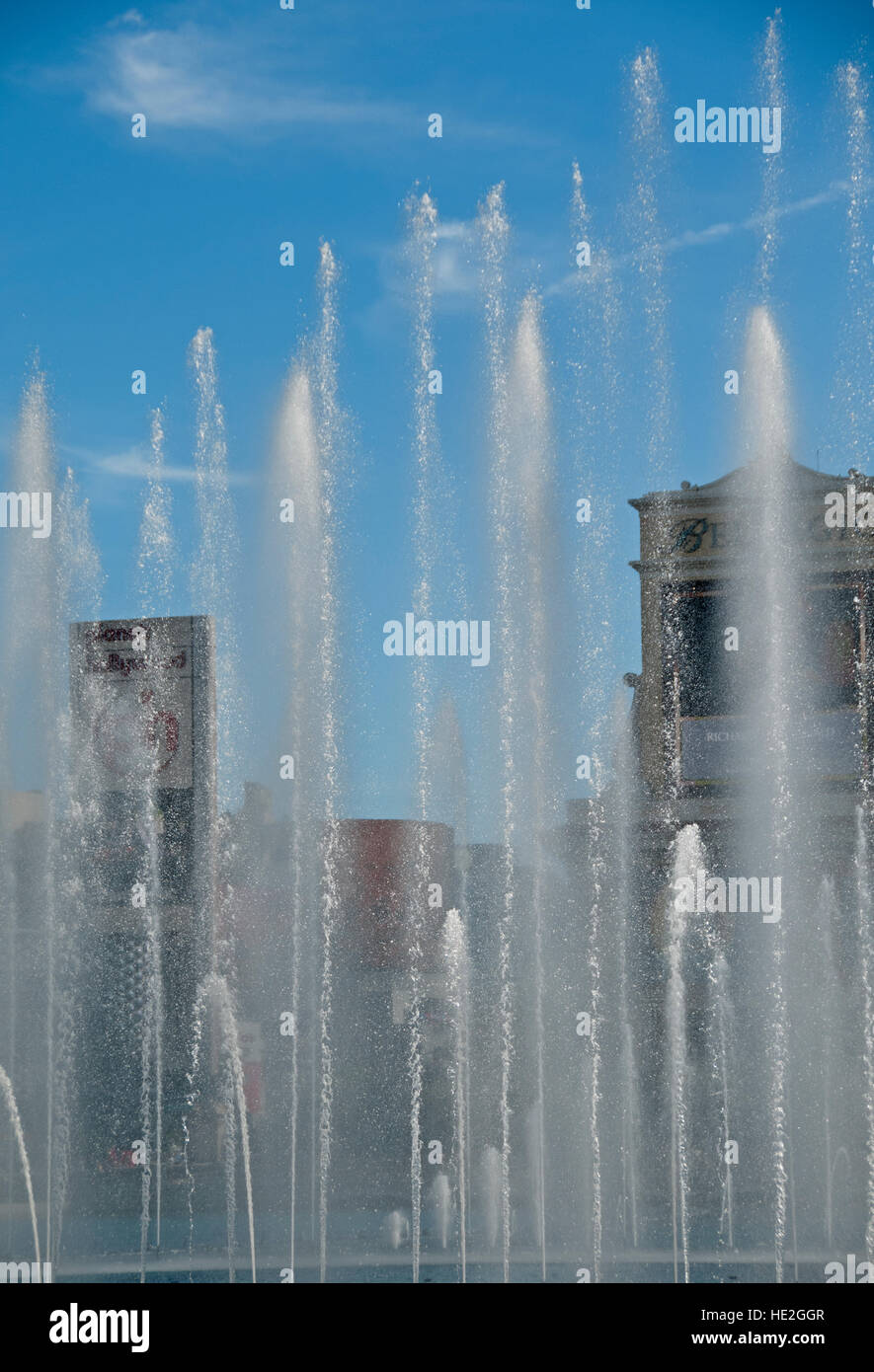 The fountains of Bellagio, a casino and hotel on The Strip in Las Vegas, Nevada Stock Photo