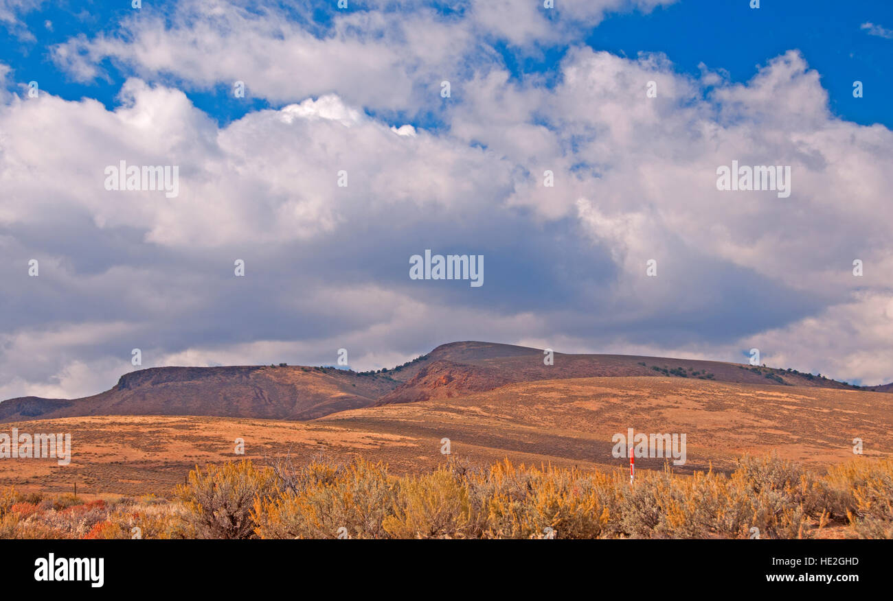 Panoramic view from The Loneliest Road in America, the Lincoln Highway 50, just West of Austin, Nevada Stock Photo