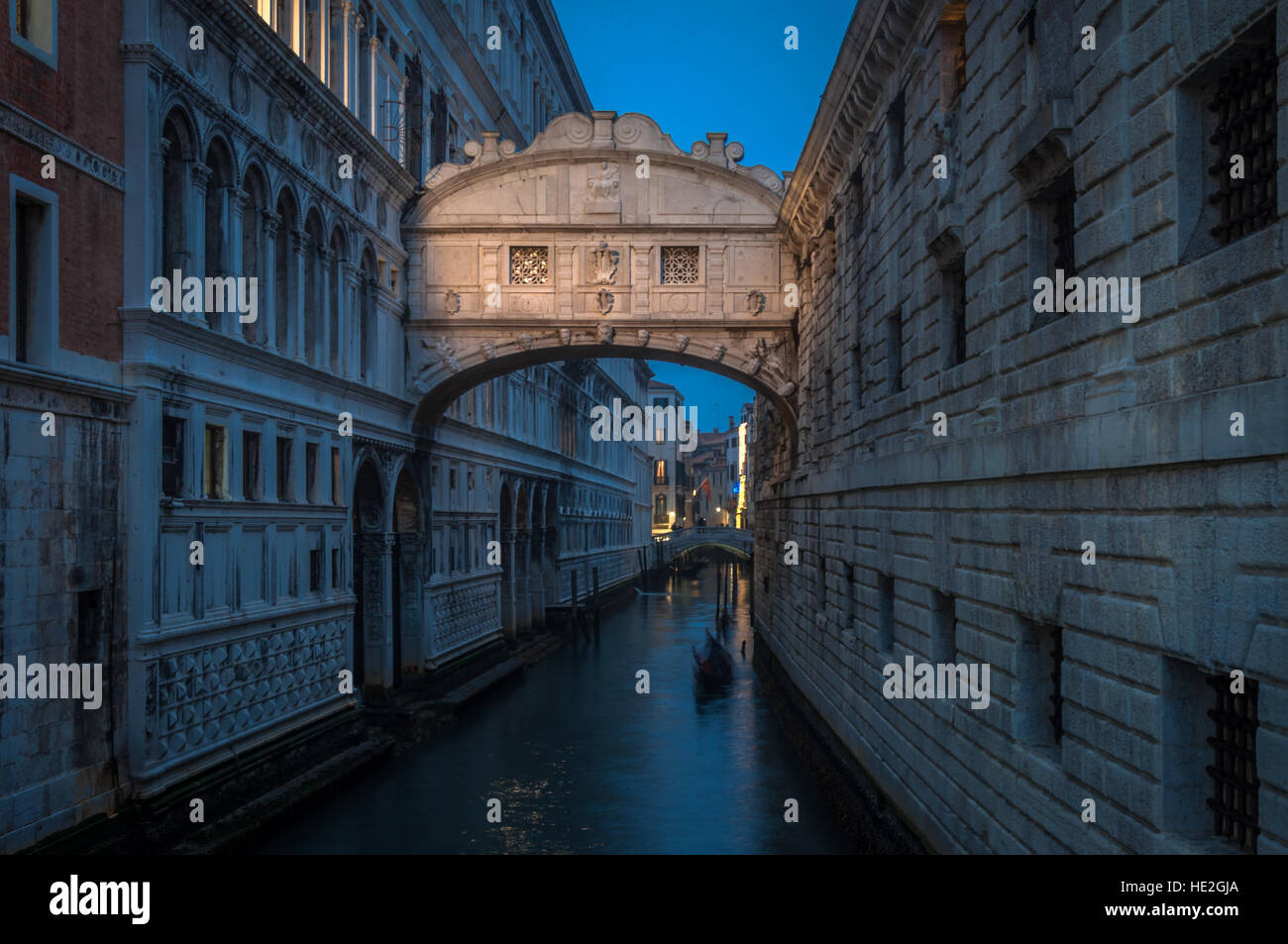 The Bridge of Sighs In Venice Stock Photo