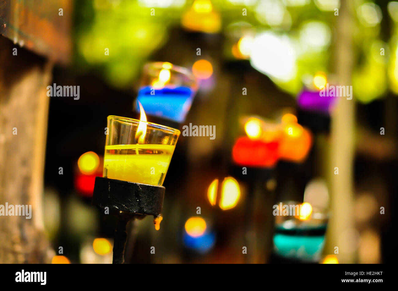 Candle in a market in Thailand Stock Photo Alamy