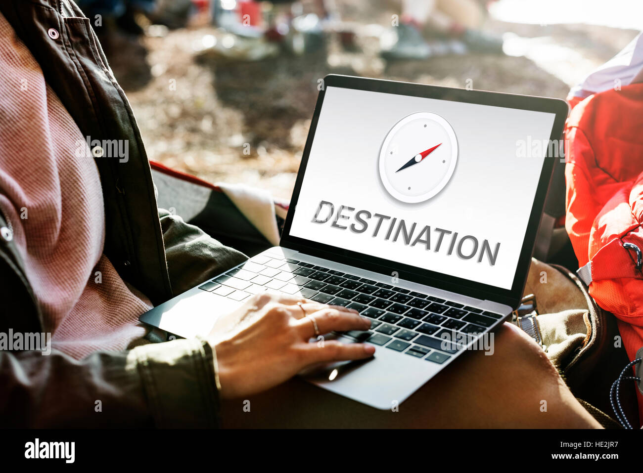 Destination In Computer Destination Location GPS Map Concept Stock Photo - Alamy