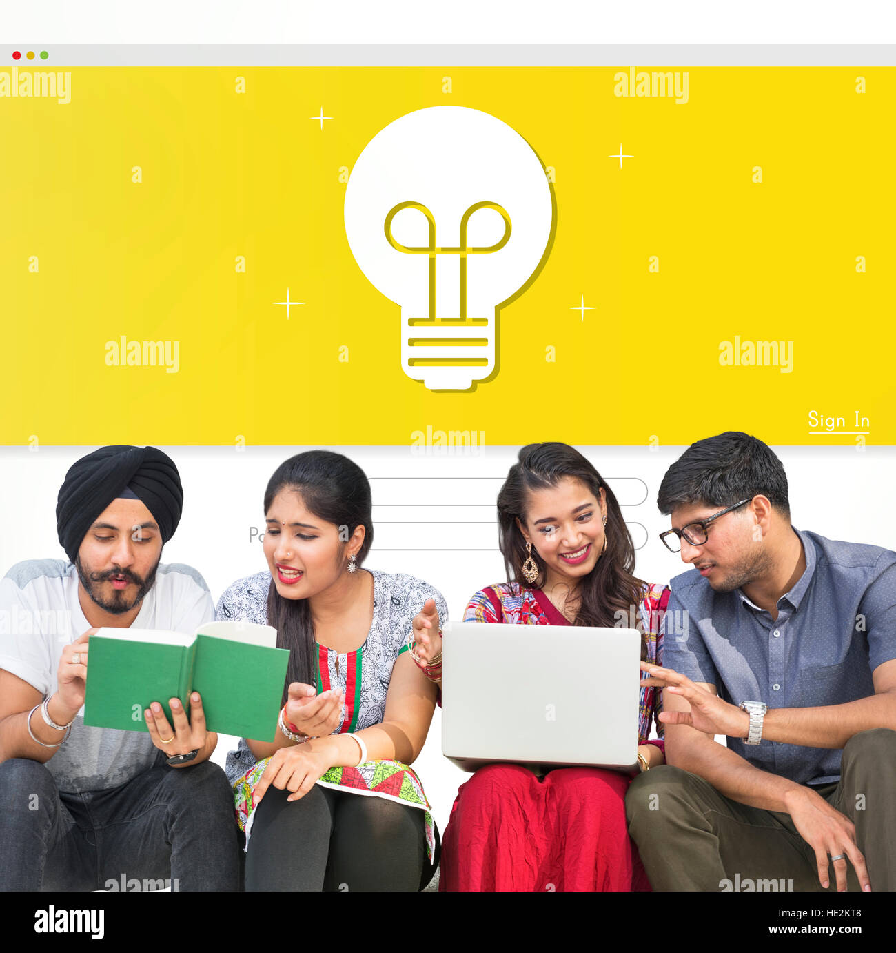 Light Bulb Ideas Creativity Log In Concept Stock Photo