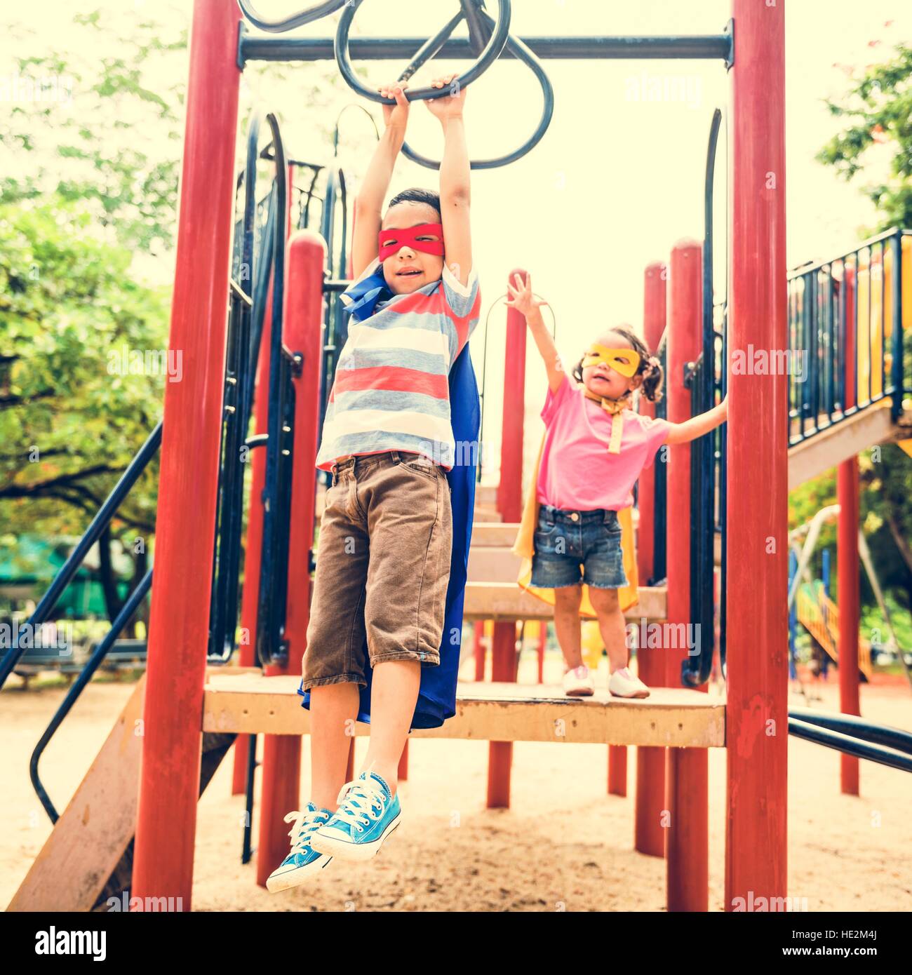 Brother Sister Elementary Childhood Kid Playful Concept Stock Photo Alamy