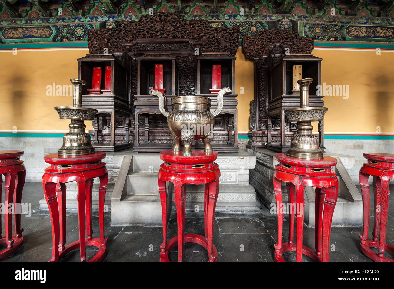 East Annex Hall in the Temple of Heaven Altar of Heaven Beijing, China. Stock Photo