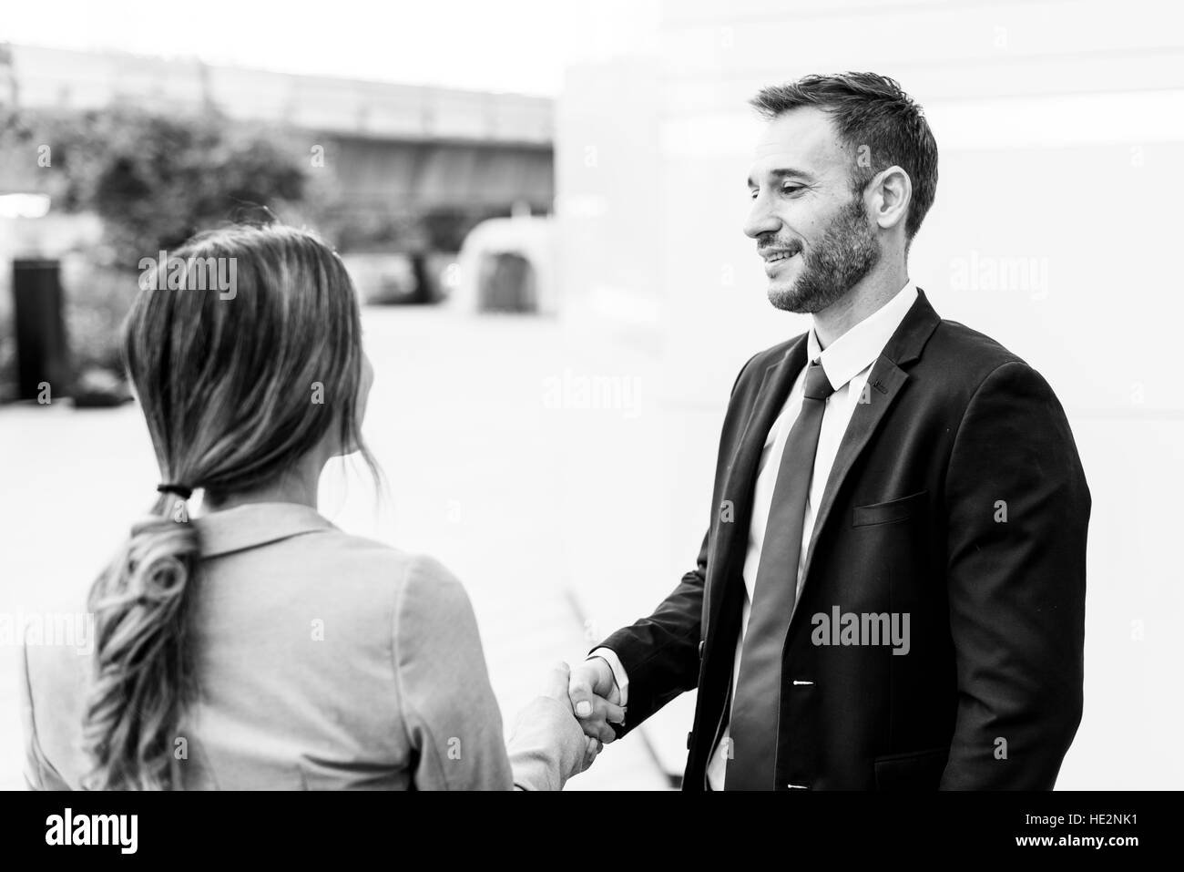 Handshake Greeting Corporate Business People Concept Stock Photo