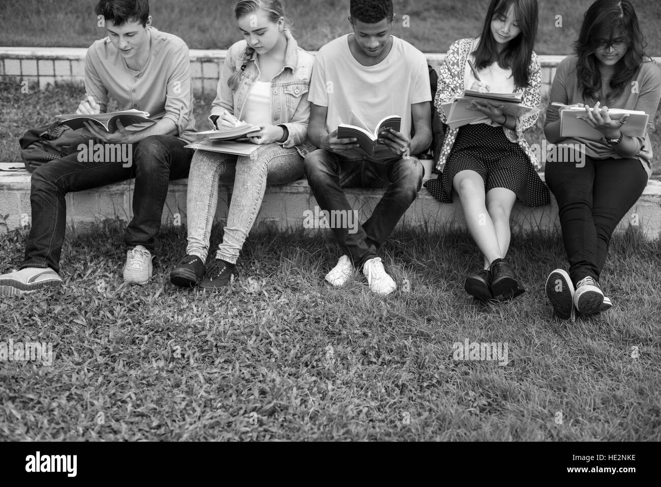 Group Studying Black and White Stock Photos & Images - Alamy